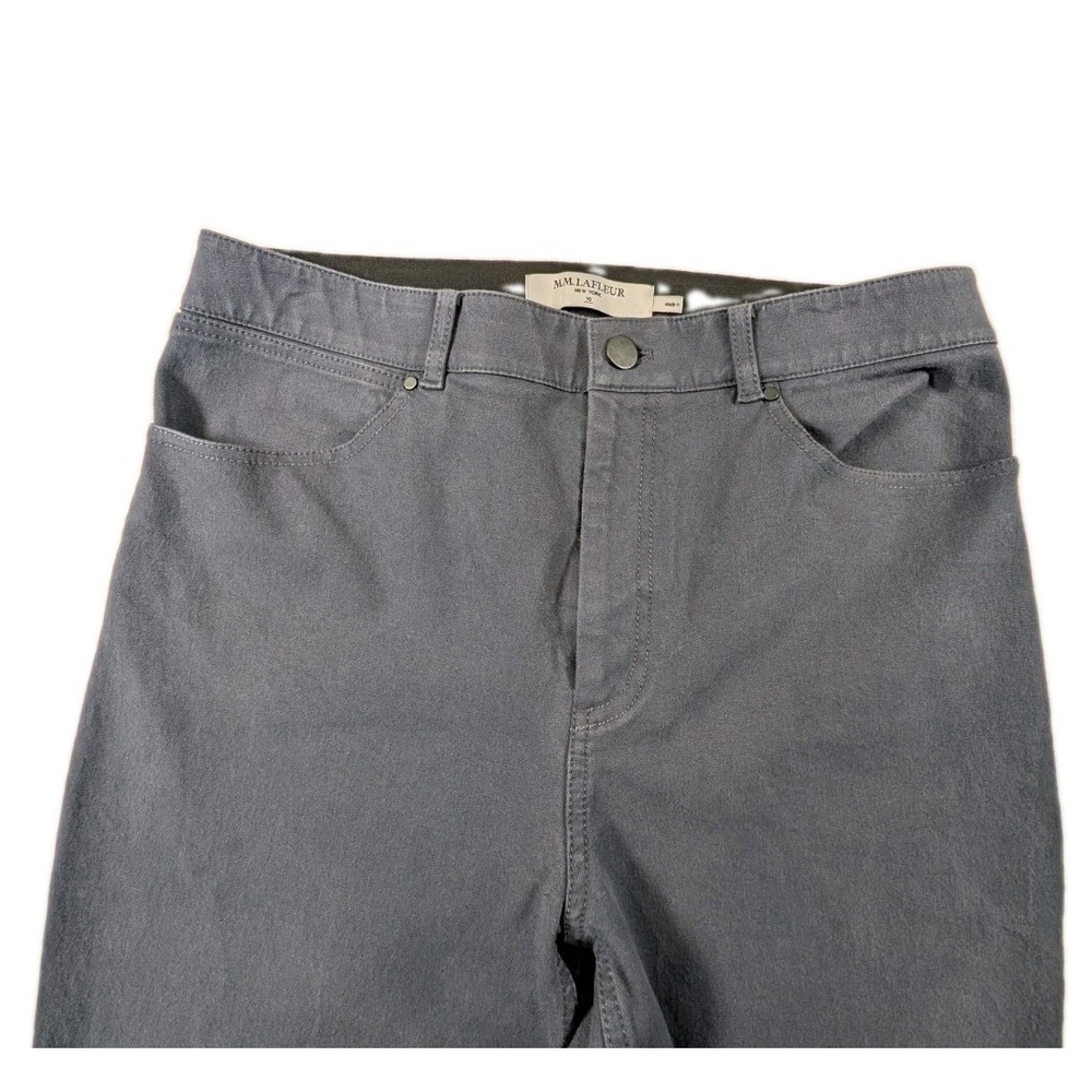 MM.LaFleur Foster Pants Sharkskin Gray Slim Tapered High Rise Trousers Size 10